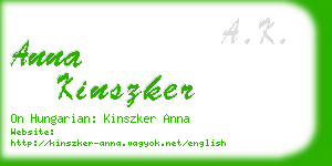 anna kinszker business card